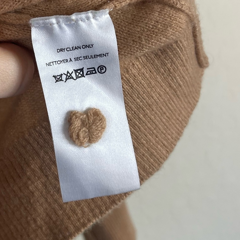 Anthropologie Pilcro 100% Cashmere Funnel Mock Neck Sweater Camel Tan Size 1X - Picture 10 of 11